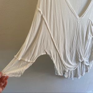 Free People white ribbed slouchy top